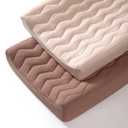 lulumoon Muslin Changing Pad Cover: Baby Cotton Quilted Changing Table Cover - Soft Changing Pad Sheets for Boys Girls (Nude Pink & Pecan)