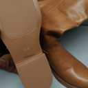 Women's Knee High Boots Chunky Heel Square Toe Tall Boots For Women low Heel Back Zipper Boots (6, Brown)