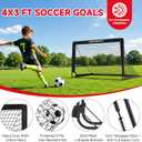 2 Pack 4x3 FT Kids Soccer Goals for Backyard, Portable Pop Up Soccer Goals with Targets, Kids Soccer Net with Carrying Bag & Ground Stakes, Soccer Training Equipment for Ages 3-12 Outdoor Games Gifts