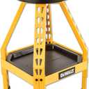 DEWALT Heavy-Duty Metal Stool for Garage and Shop, 360 Swivel Seat, Storage Tray, Padded Rip-Resistant Seat, Steel Frame, Industrial Powder Coating
