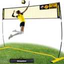 MangoStar Volleyball Net, 12FT Portable Volleyball Net for Backyard Beach, Adjustable Height, Freestanding Volleyball Net with Carry Bag for Indoor&Outdoor, Professional Net for Hitting&Serving