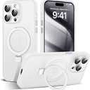 Designed for iPhone 14 Pro Case with Magnetic Invisible Ring Stand[Military Drop&Full Camera Lens Protection][Compatible with Mag-Safe] Shockproof Matte Slim Phone Cases 6.1",Translucent