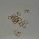 PATIKIL 1 Inch Inner Dia Curtain Rod Rings with Eyelets, 18 Pcs Metal Drapery Ring for Curtain Rods Hoop Pins, Gold Tone