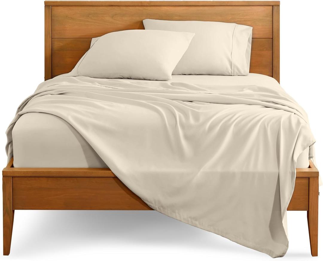Bare Home Full Sheet Set - Luxury 1800 Ultra-Soft Microfiber Full Bed Sheets - Double Brushed - Deep Pockets - Easy Fit - 4 Piece Set - Bedding Sheets & Pillowcases (Full, Sand) (15 - Sand)