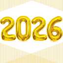 2026 Balloons 32 INCH Gold,Giant GOLD 32 Inch 2026 Balloons for 2026 New Year Eve Party Supplies,Gold 2026 Happy New Year Decorations, Christmas, Graduations