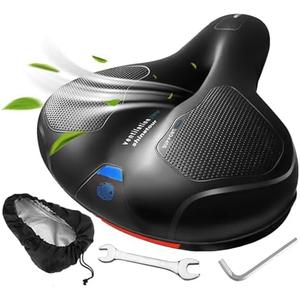 Comfort Bike Seat Cushion for Women Men, Bike Saddle with Memory Foam Padded,Waterproof Wide Bicycle Seat for Stationary, Exercise, Mountain, Road Bikes