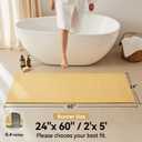 Triohero Bathroom Runner Rug, Long Bath Mat Washable Thin Quick Dry Low Pile Bathroom Runner Rugs 24 x 60 Non Slip, Yellow 24"x60", 24"x60" Rectangular