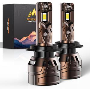 Upgraded H7 Light Bulbs, 36000LM Super Bright 6500K 800% Brighter, Plug and Play Quick Installation, IP68, Long Service Life with Cooling Fan (Pack of 2)