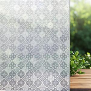 Door Window Privacy Film for Glass Front Door Decorative,Stick On Window Film Waterproof,Non-Adhesive & Uv Protection,Easy to Apply & Removable,Begonia Textured Glass Pattern (Begonia 35") 