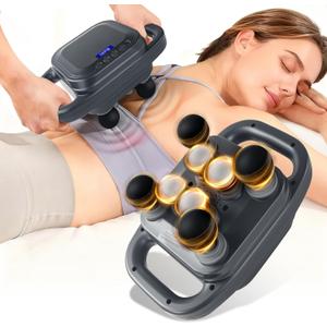 Massage Gun, Deep Tissue Percussion Massager with 9 Intensity Levels for Neck, Back, Shoulders, Legs Pain Relief & Recovery in Office, Family and Traveling (8 Head Massage Gun)