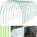 72Pcs Garden Hoops for Raised Beds, 12 Sets of 8Ft Greenhouse Hoops Grow Tunnel, Rust-Free Fiberglass Garden Hoops Frame, DIY Plant Support Garden Stakes for Netting Row Cover Shade Cloth