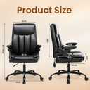 Ylzyxal Office Chair with Airbag Lumbar Support, 90°-160° Reclining Executive Desk Chair for Long Hours Sitting, Adjustable Height & Armrests