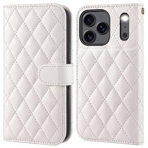 OCASE Compatible with iPhone 17 Pro Wallet Case, PU Leather Flip Folio Case with Card Holders RFID Blocking Kickstand [Shockproof TPU Inner Shell] Phone Cover 6.3 Inch 2025, Diamond Check White