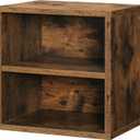 FUSUNBAO Magic DIY Storage Organizer - Stackable Cubes for Home Books, Clothes, Toys - Modular Cubby Storage System - Bookcase Closet (Antique Brown, 1 Layer Cube) (Antique Brown)