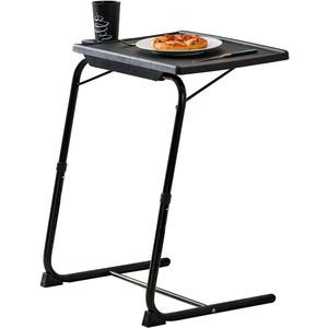 Rubypin Multifunction TV Tray Table - Folding TV Tray on Bed & Sofa with Cup Holder, Comfortable Folding Table with 6 Height & 3 Tilt Angle Adjustments (Black)