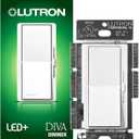 Lutron Diva LED+ Dimmer Switch for Dimmable LED, Halogen and Incandescent Bulbs, 150 Watt, Single-Pole or 3-Way, DVCL-153P-WH, White