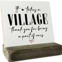Thank You Wood Plaque Gift, It Takes A Village Thank You for Being A Part of Ours, Plaque with Wooden Stand, Meaningful Wood Sign Plaques Gifts, Child Care Worker Gift