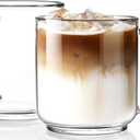 Aquach 22oz Large Clear Glass Coffee Mugs Set of 2 - Serve as General Drinking Glasses for Water, Coffee, Tea, and Juice