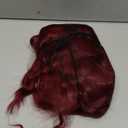 Mairead 28 Inch Long Curly Synthetic Lace Front Wigs for Women Burgundy Red Loose Deep Wave Synthetic Wig 4" Fake Scalp Middle Part Natural Looking Crimps Curls Synthetic Hair Replacement Wigs (Bug#)