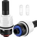 Dreyoo 2 Pack Hot & Cold Bathroom 2-Handle Faucet Ceramic Valve Cartridge Replacement, Compatible with Pfister 9100310/9100320,with Waterproof Silicone Grease