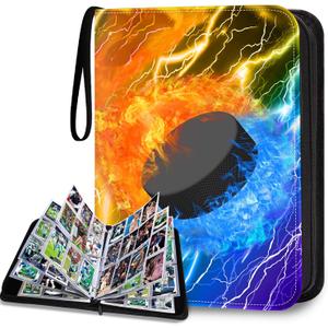 HESTECH Hockey Card Binder 9 Pocket with 50 Removable Sleeves, Collectible Trading Card Albums Display Storage Organizer Fits 900 Card, Sports Card Holder for Collectors Boys and Girls Gift