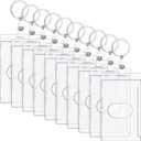 Marspark 10 Pack Keychain Card Holder Plastic Heavy Duty Badge Holder Vertical Clear ID Card Holder with Keyring, Rigid Fuel Card Protector with Thumb Slot Secure Credit Card Protector Case