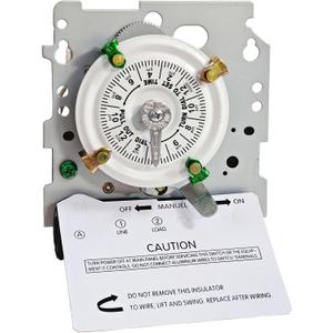 T101M Pool Pump Timer Mechanism Only, 24-Hour 120V, 40A, 60Hz, SPST Mechanical Time Switch, 12 ON/Off Operations, Pool Timer for Pumps, Lights, Fans, and HVAC Systems