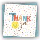 Honeyplum Lil Ray of Sunshine Thank You Cards - Pack of 36 Cards With Matching Envelopes - Small Thank You Cards Sized 5 x 5