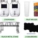 1 Gallon Drink Dispenser with Stand,2 Pack Beverage Dispenser with Stand,Glass Water Juice Dispensers Punch Bowl for Parties