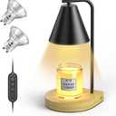 Metal Candle Warmer and Melter, Dimmable with 2 Bulbs, Home Decor and Gift for Christmas, Wedding