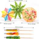 Drink Umbrellas Cocktail Picks, 152 Pcs Hawaiian Cocktail Umbrellas, Umbrella Cocktails Picks for Tiki Bars, Fruit Plate and Birthday Party, Assorted Colors, 3 Styles