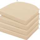 HARBOREST Outdoor Chair Cushions Set of 4, Water Resistant Patio Chair Cushions with Ties, Outdoor Seat Cushions for Patio Furniture, 17"x16"x2", Beige