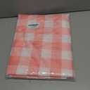 Hiasan Checkered Round Tablecloth 108 Inch - Waterproof Stain and Wrinkle Resistant Washable Fabric Table Cloth for Dining Room, Valentine's Day, Party, Outdoor Picnic, Pink and White