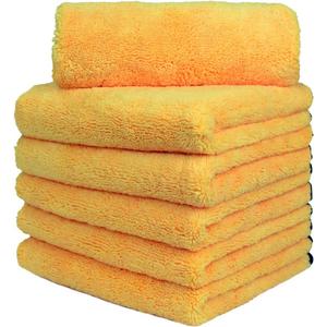 CARCAREZ Microfiber Car Drying Towels, 16x24 Inch Large Car Wash Detailing Buffing Polishing Towel with Microfiber Cloth (Gold, 6)