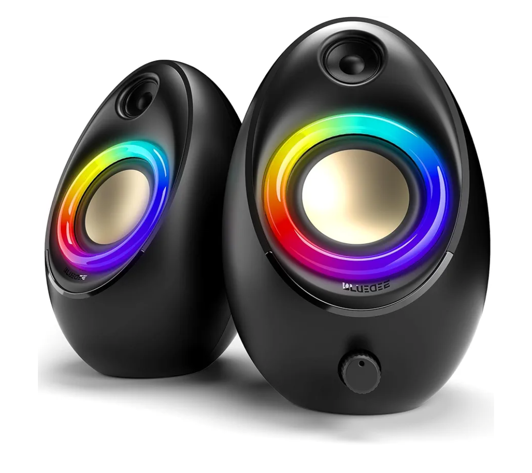 Bluedee Computer Speakers for Desktop PC, 20W Peak Power Bluetooth 5.4 USB/USB-C Powered PC Speakers with RGB Glow, Plug & Play Clear Stereo Sound with Enhanced Bass for Desktop, Laptop & Home Office
