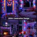 Brightown LED Red White Blue Mini String Lights, 26.5Ft 100LEDs F5 Lights for 4th of July Decorations, Connectable Lights for Indoor Outdoor Holiday Patio Independence Day Decor, 250th Anniversary