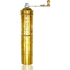 Handmade Brass 9 Inch Manual Coffee Grinder Large Pepper Mill With Handle Proper For Fresh Coffee Bean Peppercorn Grinder Brass Handle Crank With Giant Fine Refillable Grind For Flavor Turkish Style