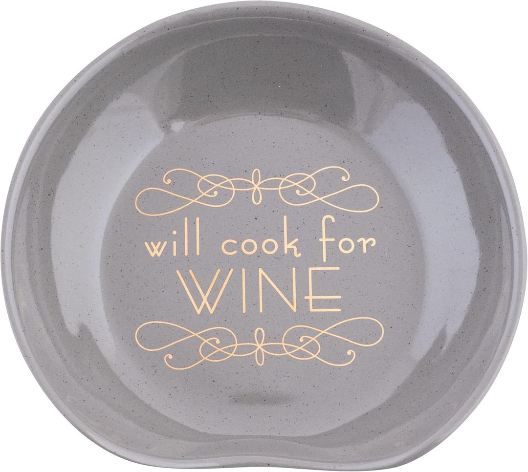 Karma, Spoon Rest for Stove Top, Cooking Spoon Holder for Kitchen Countertop, Chic Spoon Rest, Farmhouse Kitchen Decor, Housewarming Gifts, Will Cook for Wine (One Size)