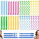 40PCS Hair Curlers Heatless Wave and Spiral Two Styles Formers(22inches) with 6PCS Styling Hooks Magic Hair Rollers No Heat Damage for Women and Kids Medium and Long Hair (22inch)