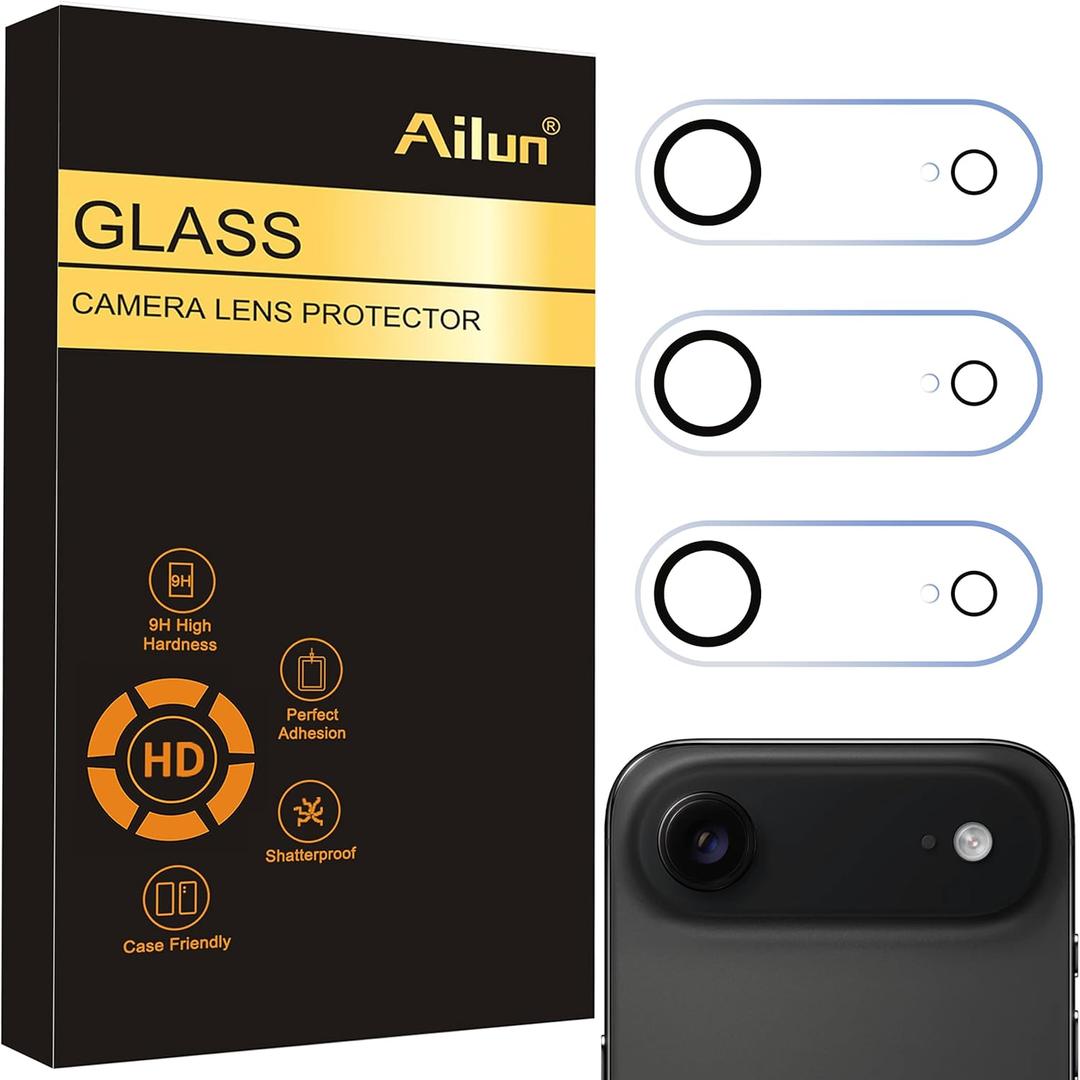 Ailun 3 Pack Camera Lens Protector for iPhone Air,Tempered Glass,9H Hardness,Ultra HD,Anti-Scratch,Case Friendly,Does not Affect Night Shots