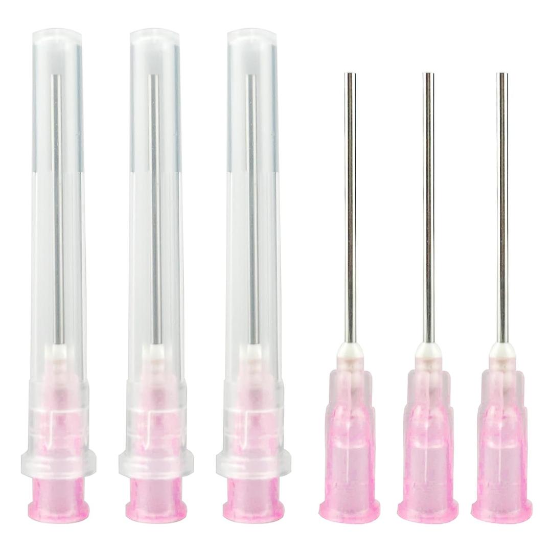 100Pack-18ga 1.5inch(38mm)Dispensing Blunt Needles,Individual Package of Injection Syringe Accessories with Luer Lock,Suitable for Refilling Liquid, Inks,Livestock and Industry