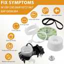 W10913953 49tyz-e120a1 Washer Shift Actuator with W10721967 Washer Pulley Clutch Kit & W10006384 Drive Belt Compatible for Whirl-Pool Ken-More May-tag by MIFLUS