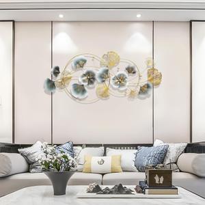 QXSXKJ 3D Metal Wall Art Decor Gold, 59" Large 3d Wall Decor, Modern Ginkgo Leaf Wall Decoration, Adornos Pare Sala Modernos, Hanging Sculptures For Living Room Dining Room Bedroom,  Gold