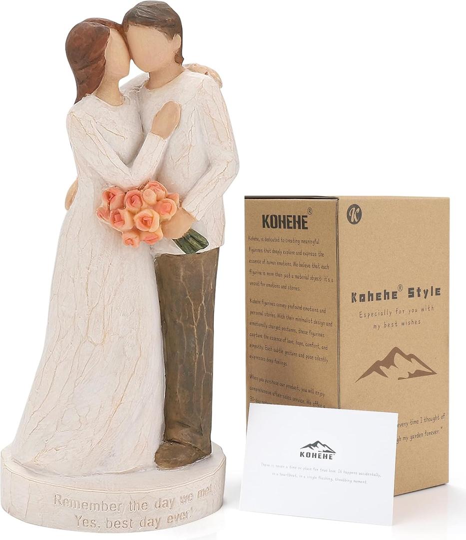 Couple Gifts, Wedding Gift for Husband and Wife, Wedding Engagement Gift for Couple,6.7" Couple Figurines Gift for Birthday, Valentine's Day, Christmas