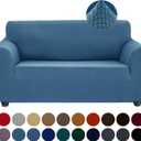 Joccun Stretch Loveseat Couch Cover Slipcover, 1-Piece Sofa Cover for 2 Cushion Couch Spandex Jacquard Washable Furniture Protector Cover for Living Room,Kids,PetsLoveseat,Niagara (Medium55"-78"))