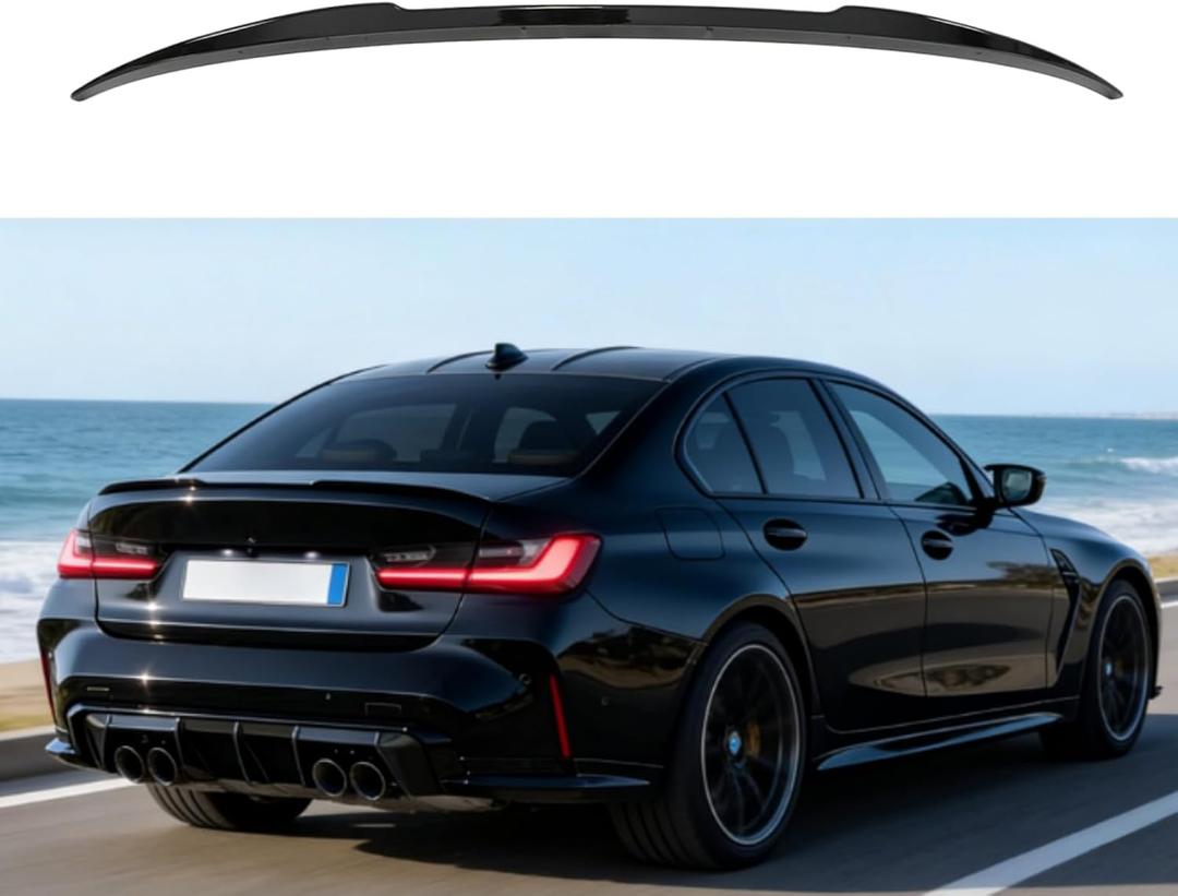 time secret Rear Spoiler for BMW G20 & G80 M3 330i 330e M340i 2019-2025,Trunk Lip Rear Wing Body Kits Glossy Black, M3 Style Tail Deck Lip