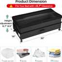 Kitstorack 2Pack Height-adjustable Under Bed Storage with Wheels, Under Bed Storage Containers,Under Bed Shoe Storage Organizer with Clear Window&Label, Suitable for Clothes Storage, Black