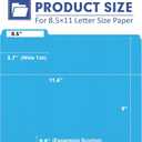 File Folder, PANDRI 120 Pack Colored File Folder, 1/3 Cut Tab, Letter Size, Assorted 6 Colors Filing Folder for Office School Business