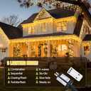 JMEXSUSS 38.8FT Icicle Lights for Outside, 400 LED Icicle Christmas Lights Outdoor Indoor Plug in, Warm White String Lights for Christmas House Patio Party Fireplace Holiday Decorations