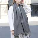 Wander Agio Unisex Scarves Pure Cozy Winter Warm Wrap Ribbed Shawl for Men Women Fall Soft Textured Fashion Solid Scarf